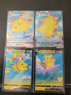 Celebrations Surfing & Flying Pikachu Lot Pokemon TCG Cards - Image 1