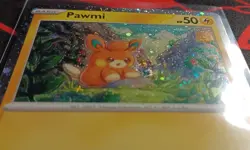 NM Pokemon Pawmi Promo Card Cosmos Holo 074 Paldea Adventure Chest - Image 2