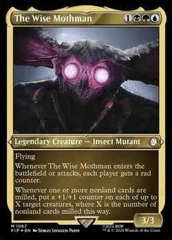 MTG "THICK" CARD-Fallout The Wise Mothman Etched DISPLAY FOIL NM - Image 1