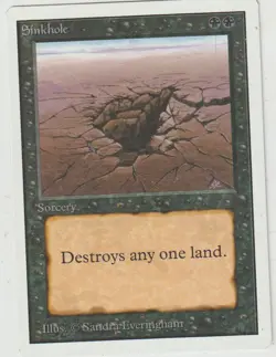 x1 carte Sinkhole UNLIMITED MAGIC MTG ENGLISH 1993 EX-NM - Image 1