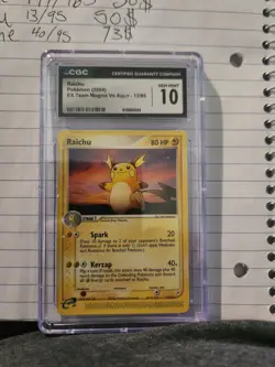 CGC 10 Raichu 13/95 Rare EX Team Magma Vs Aqua Pokemon Card - Image 1