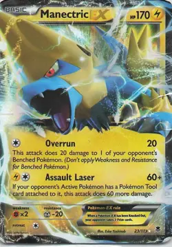 Pokemon 2014 XY Phantom Forces Manectric EX #23/119 Ultra Rare Holo - Image 1