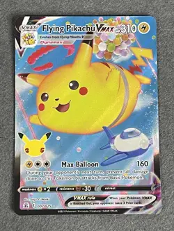 Flying Pikachu Vmax 007/025 Celebrations NM Full Art Ultra Rare Pokemon Card - Image 1