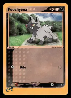 Pokemon Poochyena Common Ruby and Sapphire 63/109 LP Reverse Holo - Image 1