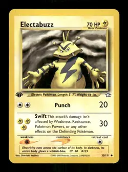 Pokemon Electabuzz Uncommon Neo Genesis 033/111 LP - Image 1