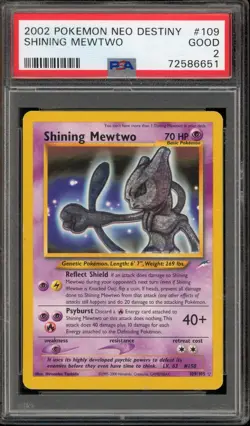 Pokemon Shining Mewtwo Neo Destiny Unlimited Holo Secret Rare #109 PSA 2 - Image 1