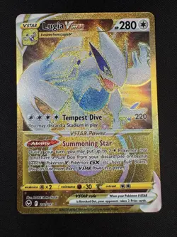 Lugia VSTAR 211/195 Gold Secret Rare Silver Tempest Pokemon Card NM - Image 1