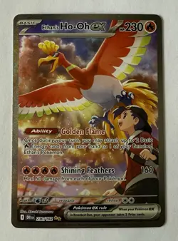 2025 Pokemon Destined Rivals Ethan's Ho-Oh EX #230 Special Illustration Rare SIR - Image 1