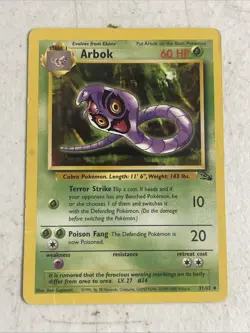 Arbok 31/62 Fossil Unlimited LP Regular Uncommon Pokemon 3rd Print 1999-2000 - Image 1
