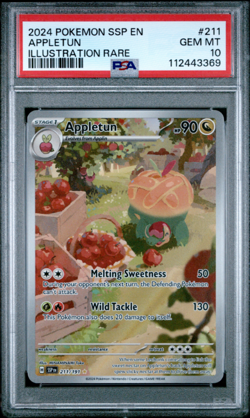 2024 POKEMON SSP EN-SURGING SPARKS ILLUSTRATION RARE #211 APPLETUN PSA 10 - Image 1