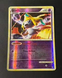 JIRACHI 1/95 HOLO RARE HGSS UNLEASHED POKEMON REVERSE HOLO MODERATELY PLAYED - Image 1