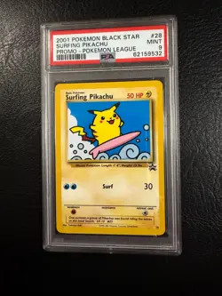 Pokemon League Black Star Promo #28 - Surfing Pikachu - MINT - PSA 9! - Image 2