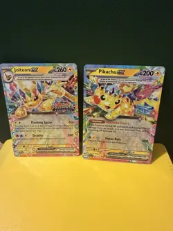 Pokemon EX Holo Card Bundle - Jolteon, Pikachu - Prismatic Evolutions 2 Cards - Image 1