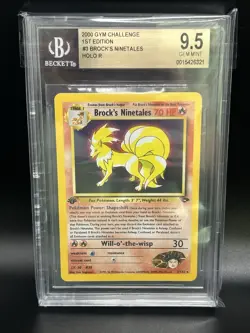 BROCK’S NINETALES Pokemon Card - 1st Edition - Gym Challenge - 3/132 - BGS 9.5 - Image 1