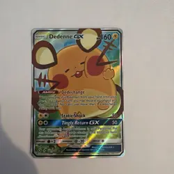 Pokemon TCG Dedenne GX Full Art Ultra Rare Holo Card Unbroken Bonds 195/214 - Image 1