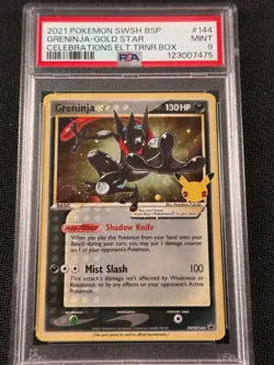 Pokemon 2021 Greninja Star SWSH144 Gold Star Promo Holo SWSH PSA 9 - Image 1