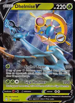 Dhelmise V 009/072 Holo V Rare Shining Fates Pokemon Near Mint - Image 1