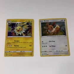 Pokemon TCG PROMO Lot Jolteon And Eevee Holo Sword And Shield Promo NM - Image 1