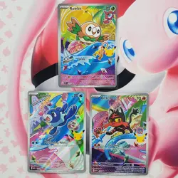 Rowlett 043 + Litten 044 + Popplio 045 - First Partner Pokemon Cards #L416 - Image 1