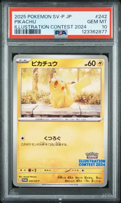 2025 POKEMON JAPANESE SV-P PROMO ILLUSTRATION CONTEST 2024 #242 PIKACHU PSA 10 - Image 1