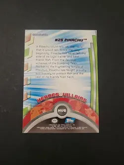 LP Pikachu HV6 #25 Pokemon Topps TV Animation Heroes & Villains Blue Logo - Image 2