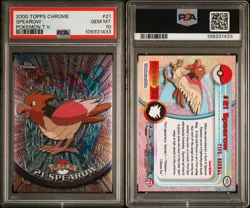 PSA 10 Spearow • Topps Chrome Pokemon TV 2000 - Image 1