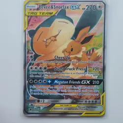 Pokemon Eevee & Snorlax GX SM169 Promo TAG TEAM GX Holo 270 HP English - Image 2
