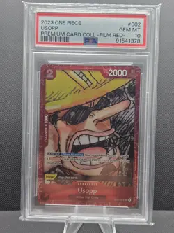 #002 USOPP ONE PIECE PREM CARD COLL -ONE PIECE FILM RED- PSA 10 - Image 1