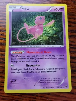 LP Mew 29/124 Fates Collide Holo Pokemon Card - Image 1
