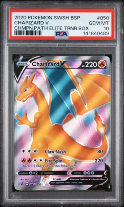 Pokemon Card Charizard V SWSH050 Black Star Promo Full Art Holo - PSA 10 - Image 1