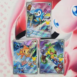 Piplup 042 + Chimchar 041 + Turtwig 040 - First Partner Pokemon Cards - #L417 - Image 1