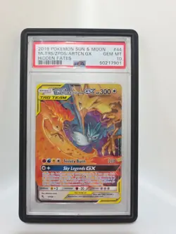 Pokemon TCG Moltres Zapados Articuno GX Hidden Fates Card 44/68 PSA 10 - Image 1