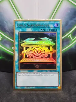 Yugioh Gold Sarcophagus MGED-EN041 Premium Gold Rare 1st Edition NM - Image 1