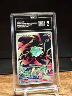 Pokemon Bulbasaur Me01 Mega Evolution Illustration Rare Holo TAG 9 #133/132 - Image 1