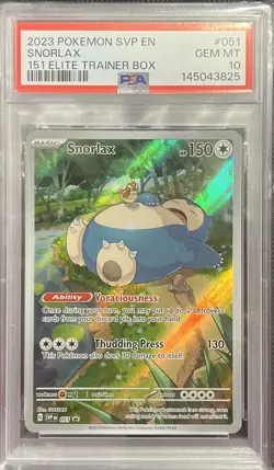 2023 POKEMON SVP EN-SV BLACK STAR PROMO 151 ELITE TRAINER BOX SNORLAX PSA 10 - Image 1