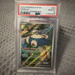 2023 POKEMON SVP EN-SV BLACK STAR PROMO 151 ELITE TRAINER BOX SNORLAX PSA 10 - Image 1
