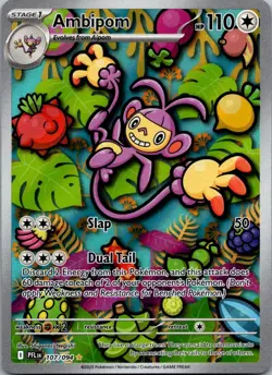 Ambipom 107/094 Illustration Rare Phantasmal Flames Pokemon Near Mint - Image 1