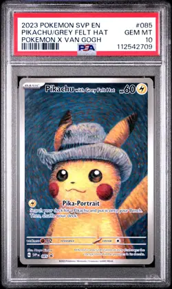 2023 POKEMON SVP EN-SV BLACK STAR PROMO #085 PIKACHU WITH GREY FELT HAT PSA 10 - Image 1