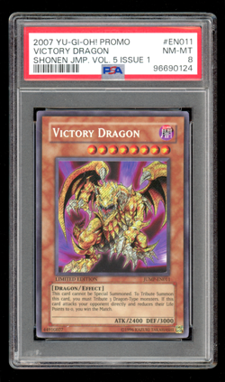 Yugioh PSA 8 NM-MT Victory Dragon Jump-EN011 Shonen Jump Secret Rare - Image 1