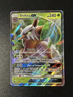 Pokemon TCG Shiftry GX 14/168 Celestial Storm Full Art Holo NM - Image 1