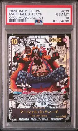 PSA 10 Teach OP09-093 Manga Alt Art Emperors in the New World ONE PIECE Japanese - Image 1