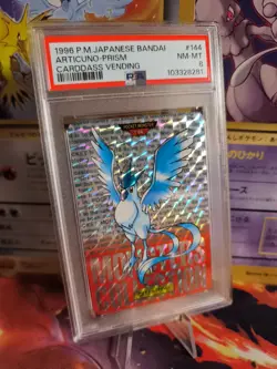 Pokemon Card Articuno Arktos Carddass 1997 Prism Red Holo Bandai Japanese PSA 8 - Image 1