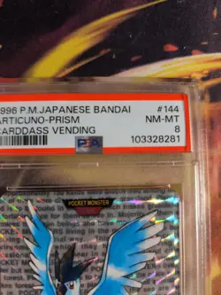 Pokemon Card Articuno Arktos Carddass 1997 Prism Red Holo Bandai Japanese PSA 8 - Image 4