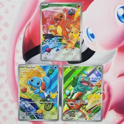 Charmander 038 + Squirtle 039 + Bulbasaur 037 - First Partner Pokemon Cards L418 - Image 1