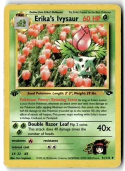 Pokemon Card Erika's Ivysaur LP Gym Challenge 1st Edition Uncommon 41/132 - Image 1