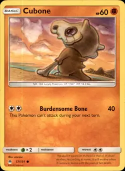 Cubone 57/131 - Pokemon SM - Forbidden Light - LP - Image 1