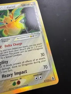 2005 POKEMON EX DELTA SPECIES #3 DRAGONITE Holo - Crease - Image 2