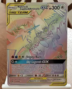 Pokemon Moltres & Zapdos & Articuno GX TAG TEAM Secret Rare Holo 69/68 300 HP #3 - Image 3