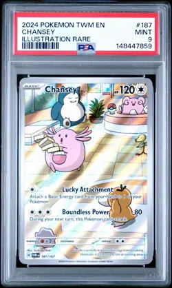 CHANSEY Pokemon Scarlet Violet Twilight Masquerade Illustration Rare PSA 9 #187 - Image 1