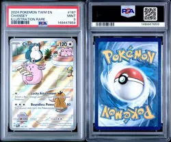 CHANSEY Pokemon Scarlet Violet Twilight Masquerade Illustration Rare PSA 9 #187 - Image 3